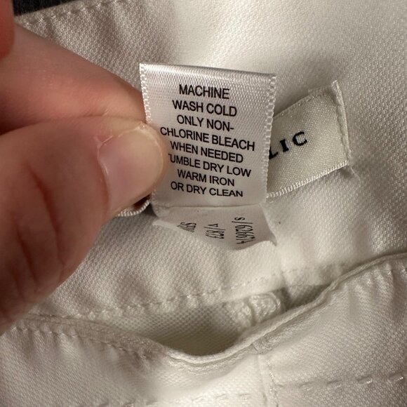 Banana Republic Womens 6 Martin Fit White Wide Leg Pants Buttons *Stains - Picture 10 of 16